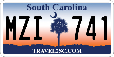 SC license plate MZI741