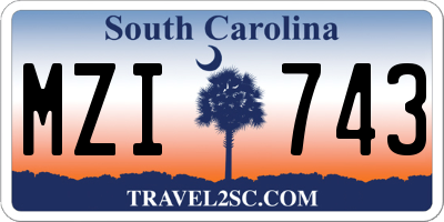 SC license plate MZI743