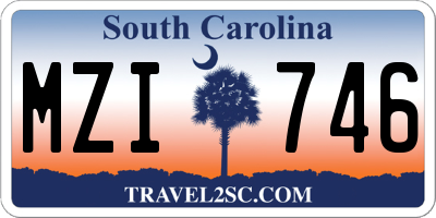 SC license plate MZI746