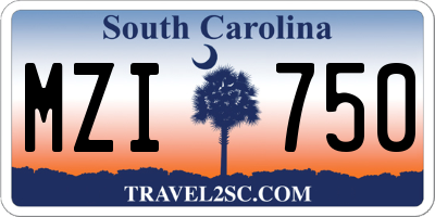 SC license plate MZI750