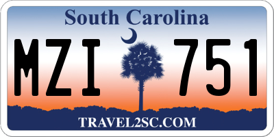 SC license plate MZI751
