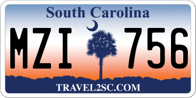 SC license plate MZI756