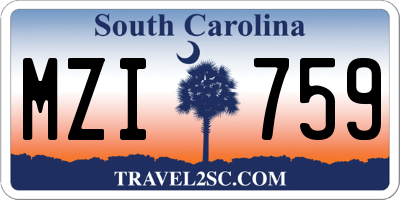 SC license plate MZI759