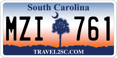 SC license plate MZI761