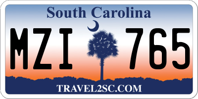 SC license plate MZI765