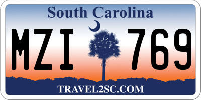 SC license plate MZI769