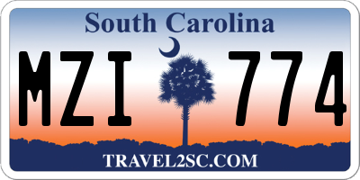 SC license plate MZI774
