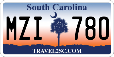 SC license plate MZI780