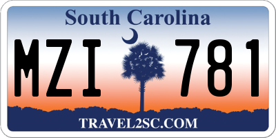 SC license plate MZI781