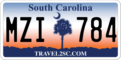 SC license plate MZI784