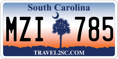 SC license plate MZI785