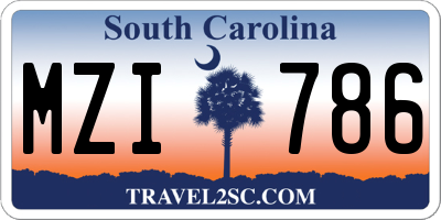 SC license plate MZI786