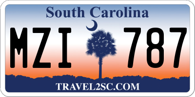 SC license plate MZI787