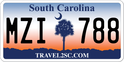 SC license plate MZI788