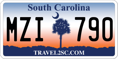 SC license plate MZI790