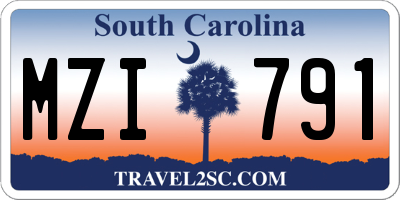 SC license plate MZI791