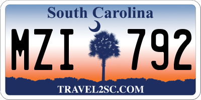 SC license plate MZI792