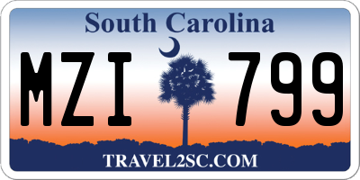 SC license plate MZI799