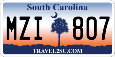 SC license plate MZI807