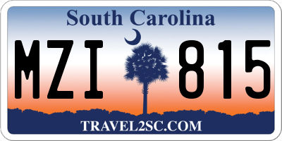 SC license plate MZI815