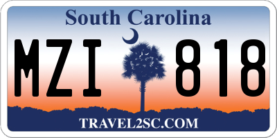 SC license plate MZI818