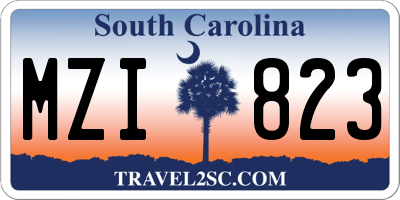 SC license plate MZI823