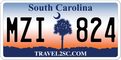 SC license plate MZI824