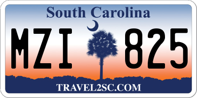 SC license plate MZI825