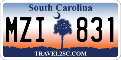 SC license plate MZI831