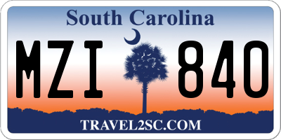 SC license plate MZI840