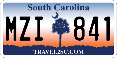 SC license plate MZI841