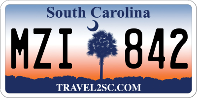 SC license plate MZI842