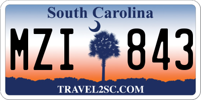 SC license plate MZI843