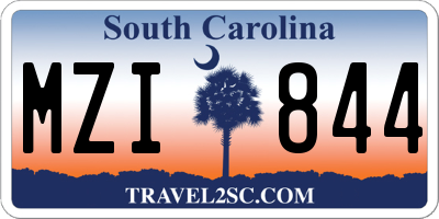 SC license plate MZI844