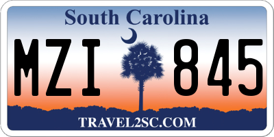 SC license plate MZI845