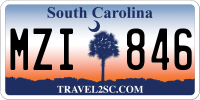 SC license plate MZI846