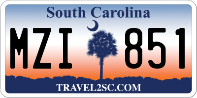 SC license plate MZI851