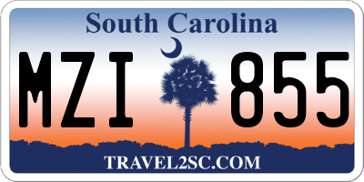 SC license plate MZI855