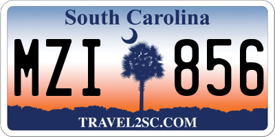 SC license plate MZI856