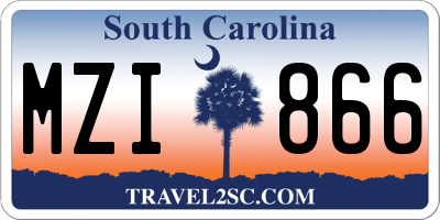 SC license plate MZI866