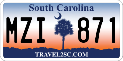 SC license plate MZI871