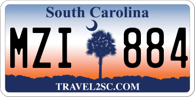 SC license plate MZI884