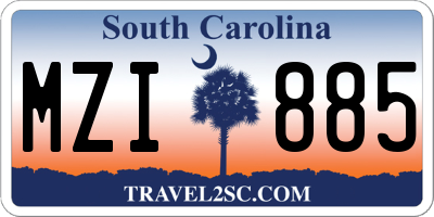 SC license plate MZI885