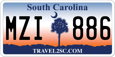 SC license plate MZI886