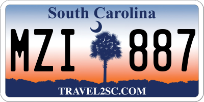 SC license plate MZI887