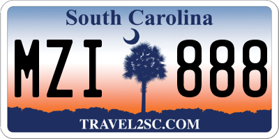 SC license plate MZI888