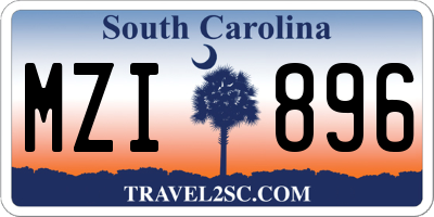 SC license plate MZI896