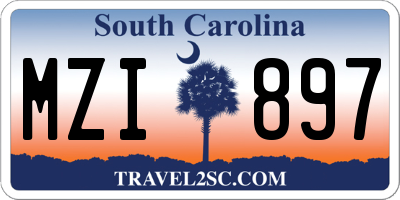 SC license plate MZI897