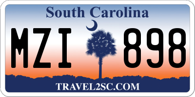 SC license plate MZI898