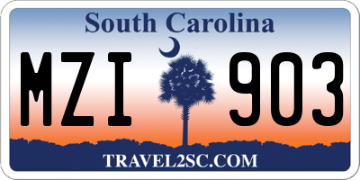 SC license plate MZI903